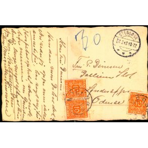 Efterporto - Postkort fra Stenlse til Odense  28 - 2 - ??