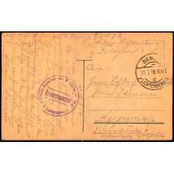 Feldpostkarten - Rastatt 29 - 6 - 18  - Til Apenrade - Billedside : Rastatt