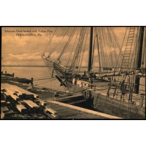 Schooner Deck loaded with Yellow Pine - Fernandia - Fla. - u/n - Ubrugt