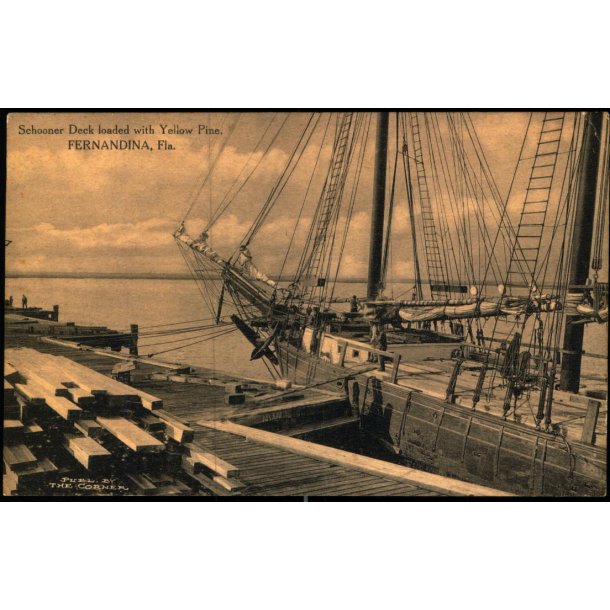 Schooner Deck loaded with Yellow Pine - Fernandia - Fla. - u/n - Ubrugt