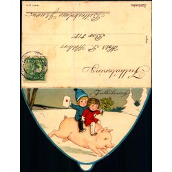 Julh&auml;lsning - Kartonkuvert med indsat kort - Brugt