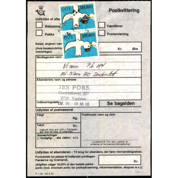 Postkvittering - 6 - 2 - 86