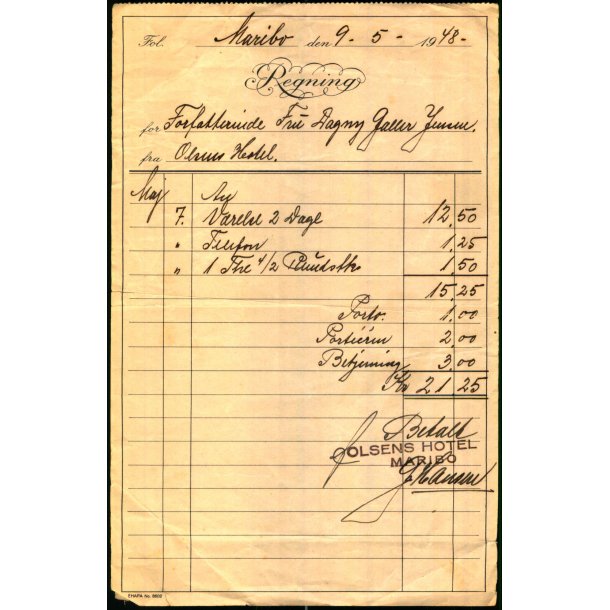 Olsens Hotel - Maribo 1948