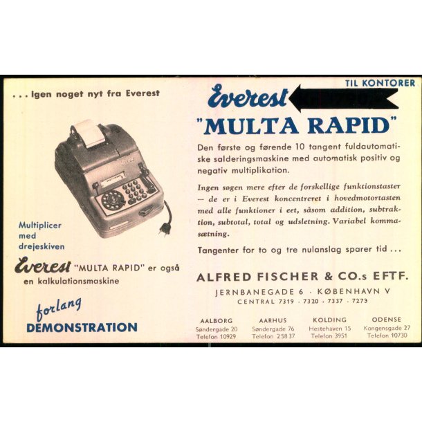 Alfred Fischer &amp; Cos Efterf. - Jarnbanegade 6 - V. - u/n - Ubrugt