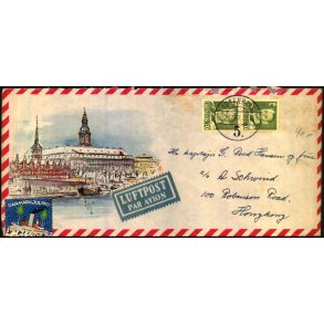 Luftpost Brev fra Danmark til Hong Kong - 2 - 12 - 57
