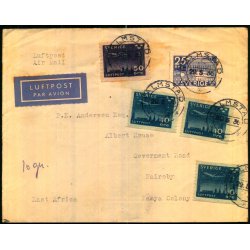 Luftpost Brev fra Sverige til Kenya - 29 - 5 - 36