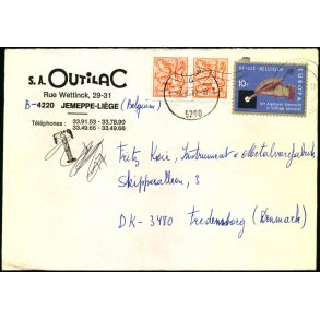 Efterporto - Brev fra Belgien 4 - 5 - 82   til Fredensborg   - Efterporto T 3/17 
