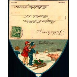 Julh&auml;lsning - Kartonkuvert med indsat kort - Brugt