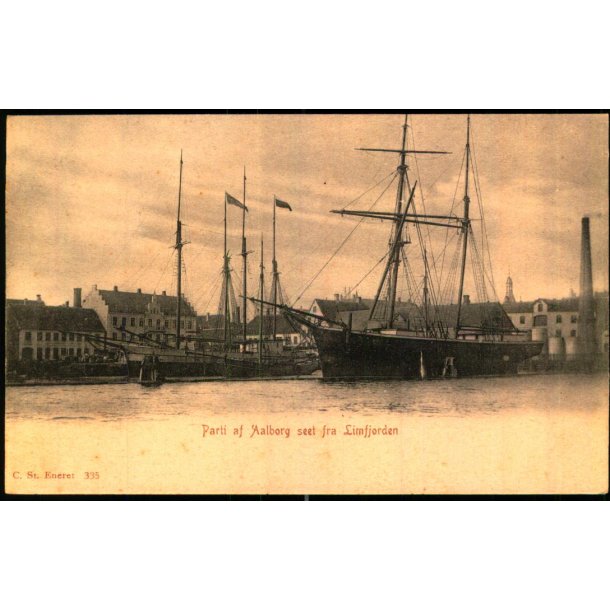 Parti af Aalborg set fra Limfjorden - C. St. 335 - Ubrugt