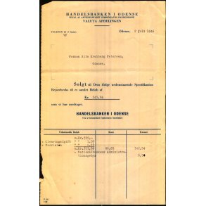 Handelsbanken i Odense 1946 - Valuta