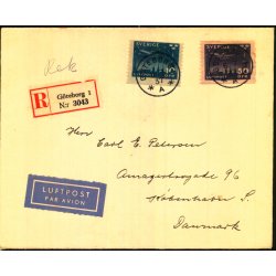 Luftpost brev fra Sverige - Rekomaderet - 6 - 7- 37
