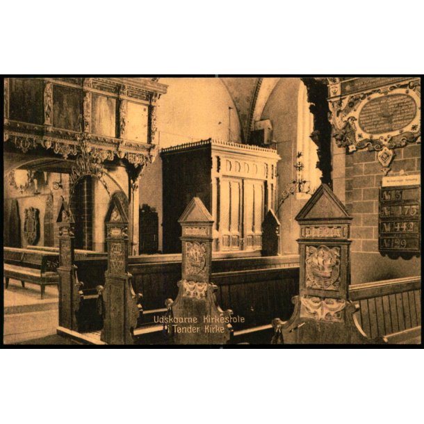 Udskaarne Kirkestole i T�nder Kirke - V. Kielers Bogh. 54909 - Ubrugt