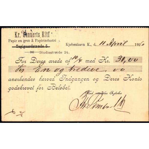 Kr. Sunnets Eftf.  - Kbh.K.  - u/n - Brugt