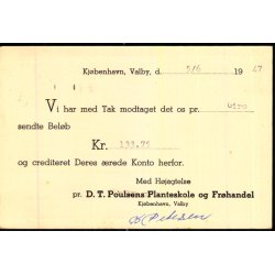 D.T.Poulsens Plantage og Frhandel - Valby - u/n - Brugt. 