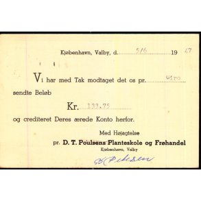 D.T.Poulsens Plantage og Frhandel - Valby - u/n - Brugt. 