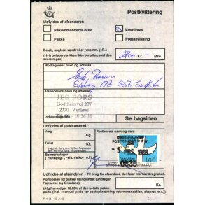 Postkvittering - Vrdibrev - 5 - 3 - 86