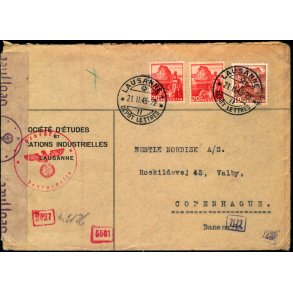 Censurbrev fra Schweiz 21 - 11 - 45 - Til Kbenhavn