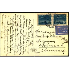 Luftpost Kort fra Sverige - 8 - 7- 37