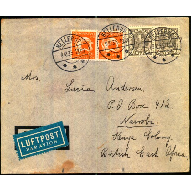 Luftpost Brev fra Danmark til Kenya - 9 - 10 - 35