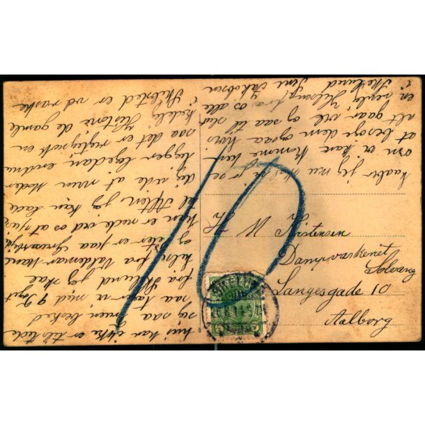 Efterporto - Postkort fra Skelund til Aalborg 26 - 11 - 14