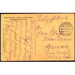 Feldpostkarten - Marburg 16 - 1 - 15  - Til Apenrade - Billedside : Marburg