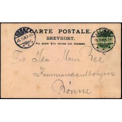 Vi sidder og drikker kaffe p� P ??? - Fotokort med underskrifter. 1904