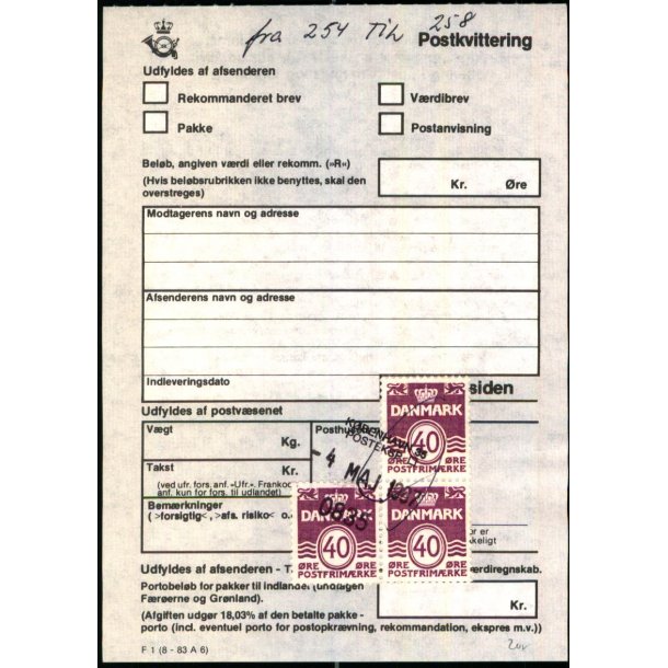Postkvittering - 5 - 2 - 87