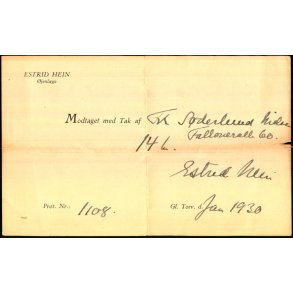 Estrid Hein - �jenl�ge - Gl. Torv - 1930