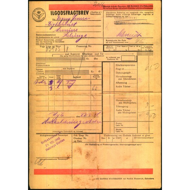 Ilgodsfragtbrev - 1948