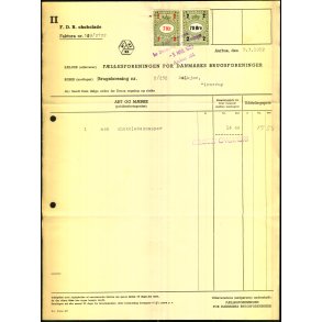 F.D.B. - Chokolade - 1952 - Fakturastempelm�rker