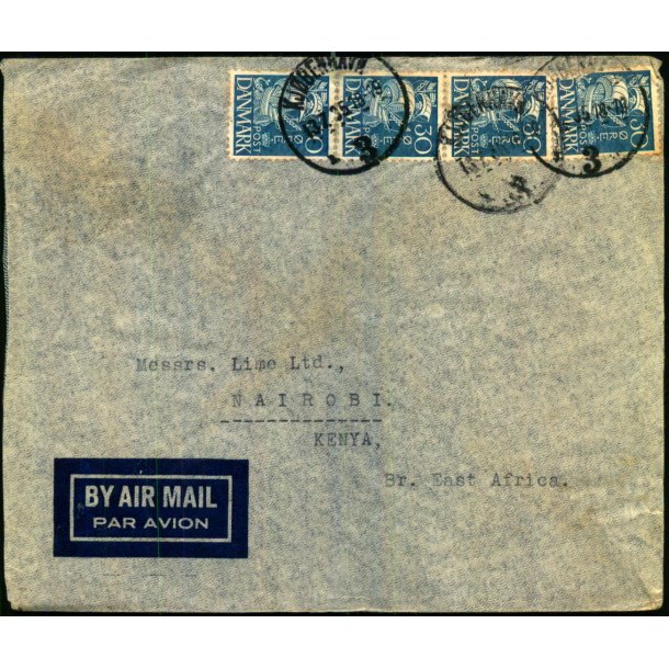 Luftpost Brev fra Danmark til Kenya - 13 - 7 - 35