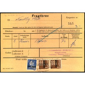 Fragtbrev - 1 x 80 re Fr. IX og 2 x 1 kr Rigsvben Prov. - Fra Esbjerg til Fan 15. Nov 1969