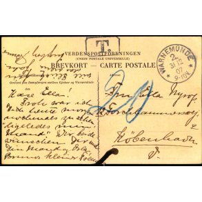 Efterporto - Postkort fra Tyskland til Danmark 31 - 12 - 07