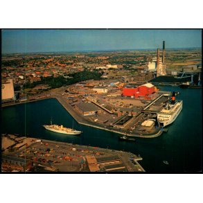Esbjerg - Luftfoto af Trafikhavnen m. Kongeskibet Dannebrog - Stender 149 805 089 - Ubrugt