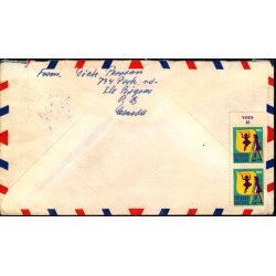 Efterporto - Brev fra Canada 29 - April - 53   til Kbenhavn V.   - Efterporto 235 re. Stempel 