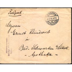 Feldpostbrev  - K.D. Feldpostexp.  23 -3 - 16  - Til Bad- Schwartau - Lbeck