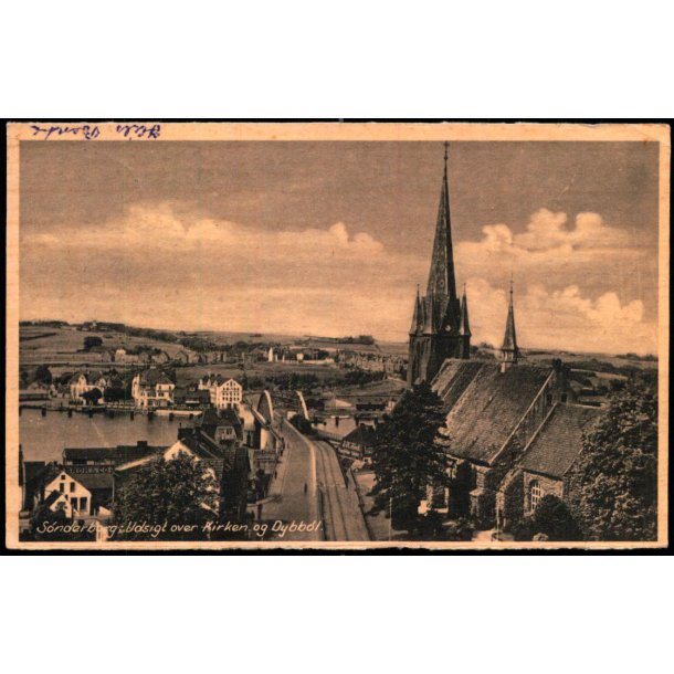S�nderborg - Udsigt over Kirken og Dybb�l - Netzler Efterf. 65 - Brugt