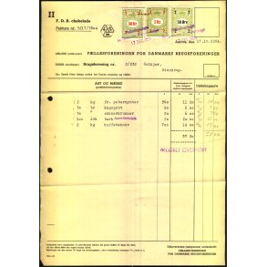 F.D.B. - Chokolade - 1954 - Fakturastempelm�rker