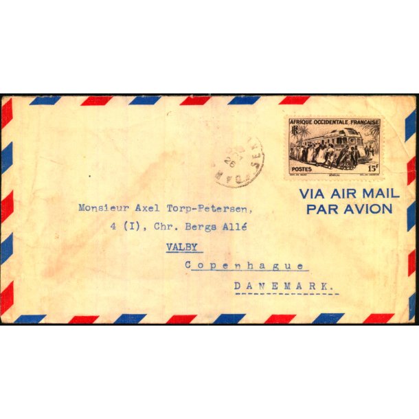 Luftpost Brev fra Fransk Oriental Africa til Danmark  - 26
