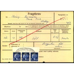 Fragtbrev - 3x 100 re M  Prov. - Fra Esbjerg til Fan 19. Marts 1976  - Arkivhuller !