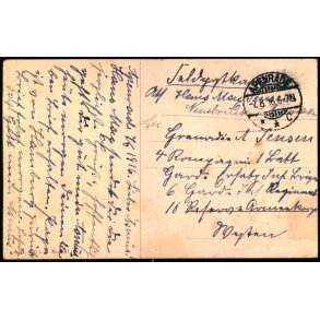 Feldpostkarte - Apenrade  7 - 8 - 16  - Til 4. Komp. 1. Lott. - Billedside : Recognoscering.