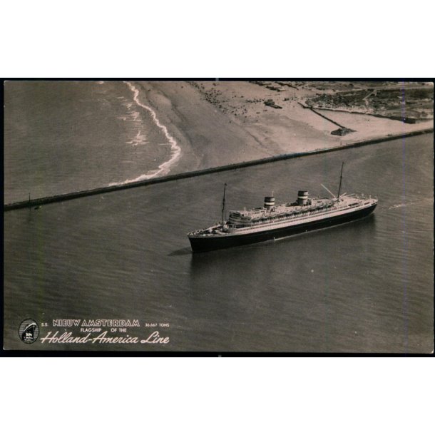 S/S "NIEUW AMSTERDAM" - Holland- Amerika Line - Luftfoto K.L.M. 22734 - Ubrugt