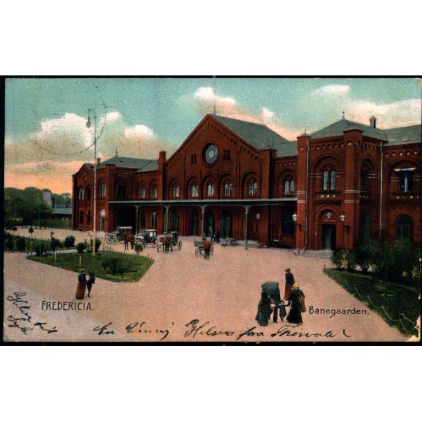 Fredericia -  Banegaarden - E.S.Jessen 16051 - Brugt -Svage hjrner !