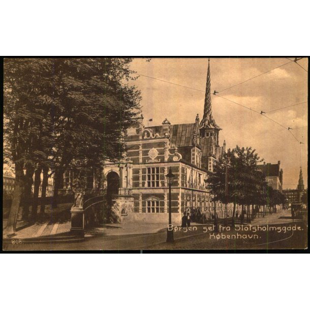 K�benhavn - B�rsen set fra Slotsholmsgade - Dansk Lystryk 808 - Brugt