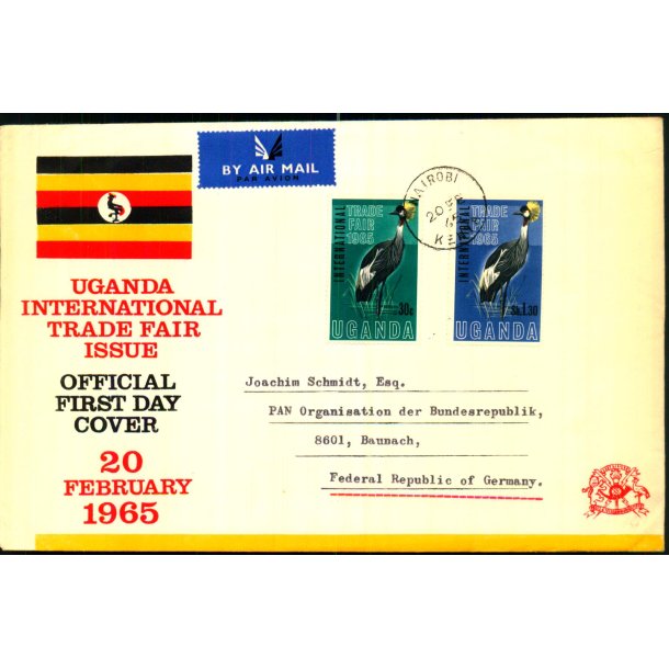 Luftpost Brev fra Uganda til Tyskland - 20 - 2 - 65