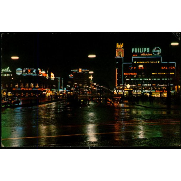 Kbenhavn - Rdhuspladsen ved Nat - Rudolf Olsen 679