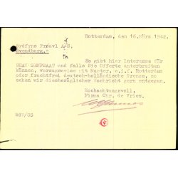 Censurpostkort fra Holland  16 -3 - 42 - Til Svendborg