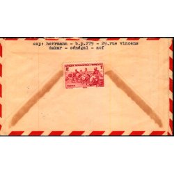 Luftpost Brev fra Fransk Oriental Africa til Danmark  9 - 9 - 48