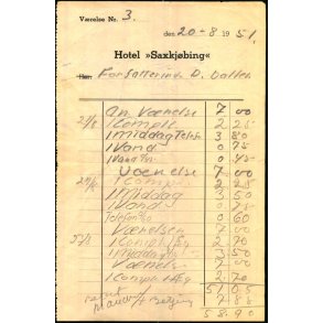 Hotel Saxkj�bing - 1951