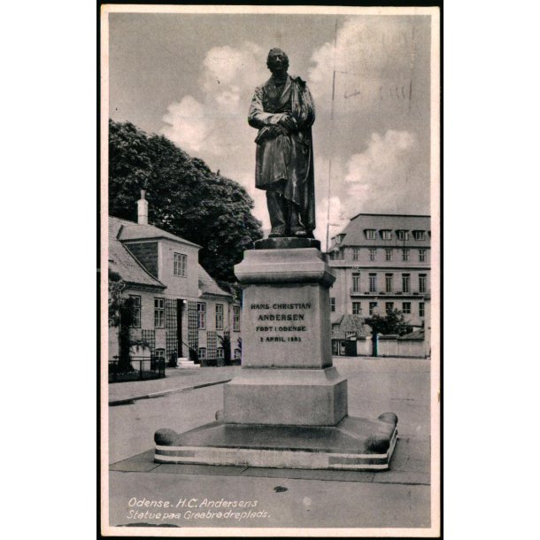 Odense - H.C. Andersens Statue paa Graabr�dreplads - Stender O. 559 - Brugt